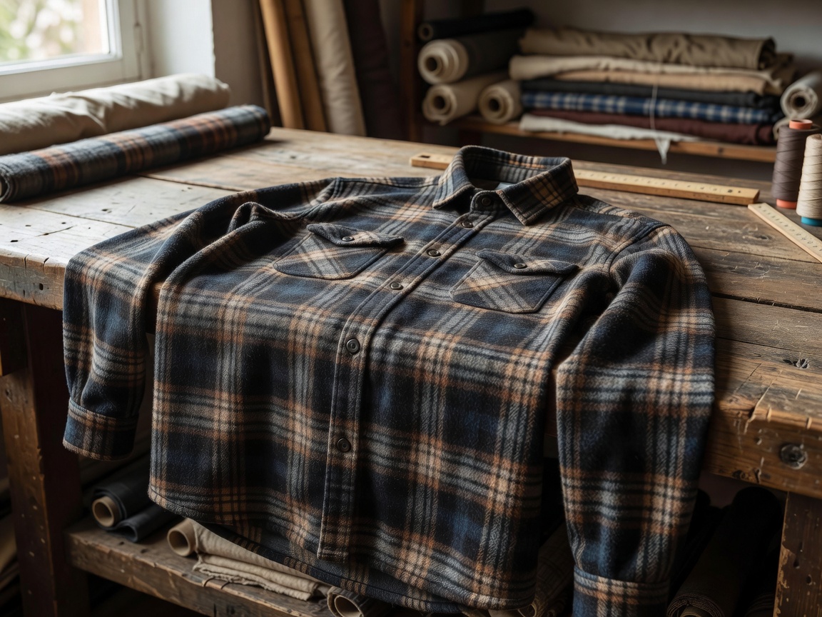 Portuguese flannel tailored button down overshirt