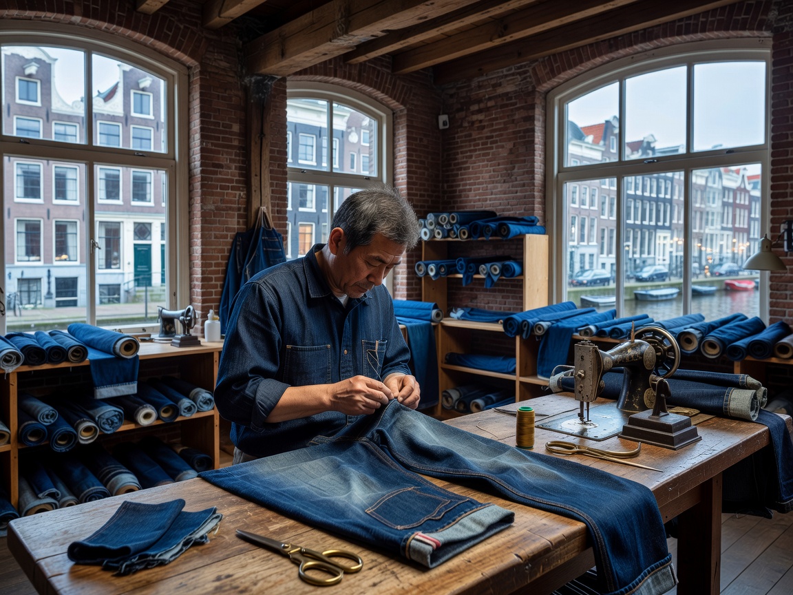 Japanese denim raw selvedge craftsmanship in Amsterdam